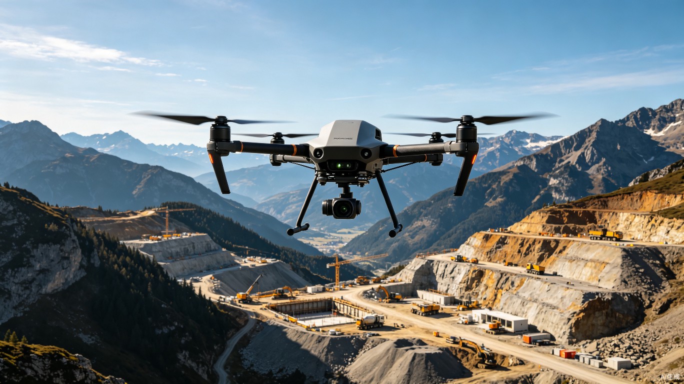 Surveying drone mapping terrain and construction sites